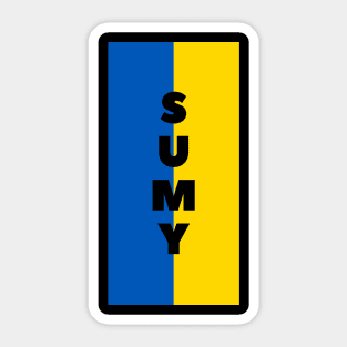 Sumy City in Ukrainian Flag Vertical Sticker